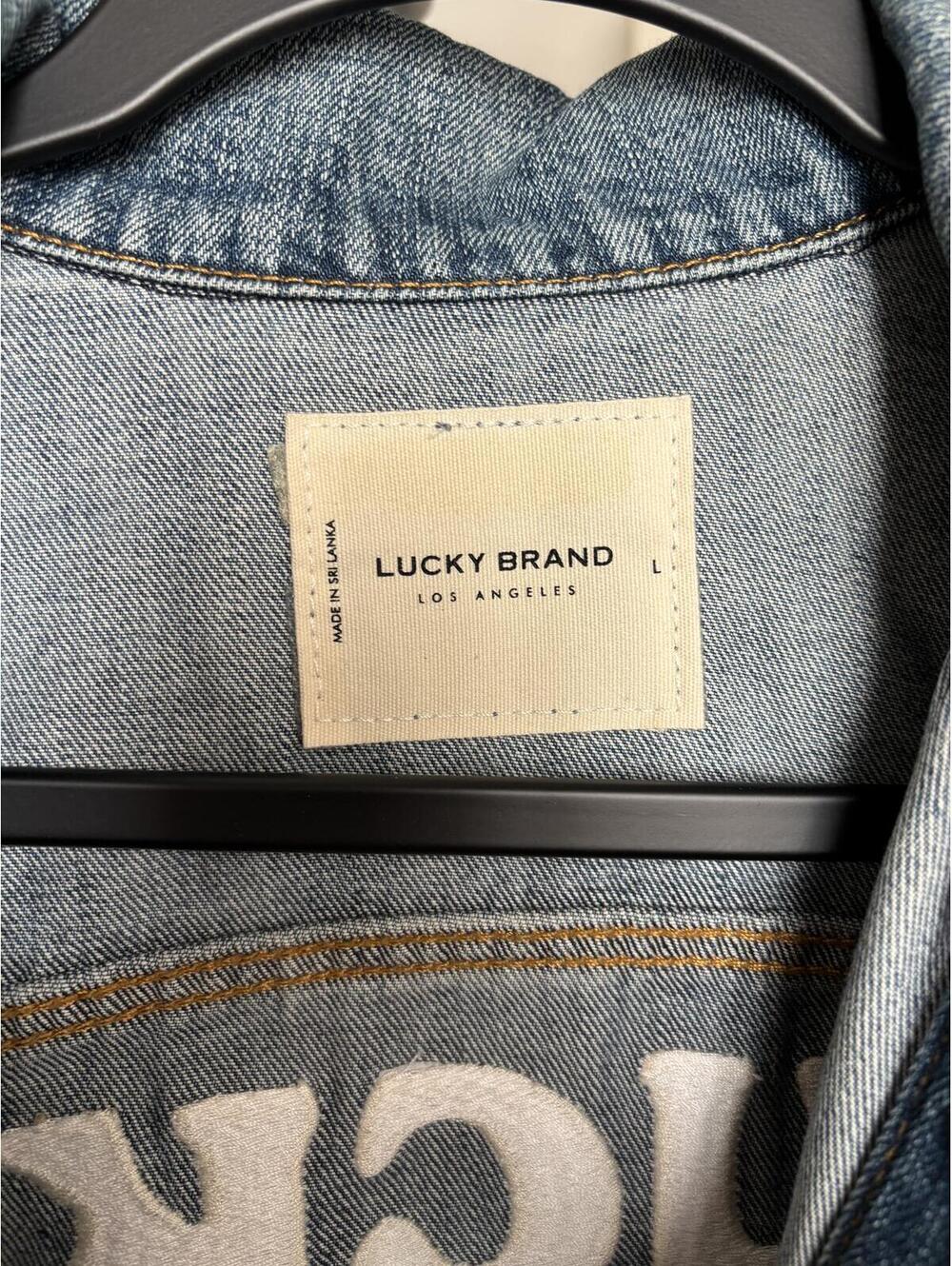 Lucky Brand Denim Jacket with Rainbow 'Lucky Pride' Patch - Picture 3 of 6
